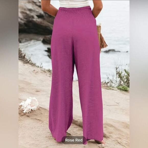 NWOT Wide Leg Casual Pants JRS XL ROSE RED (MAGENTA) - Picture 3 of 5